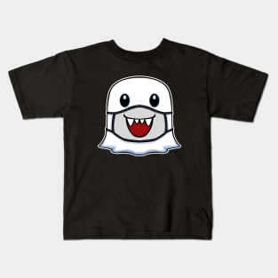 Happy Ghost Halloween with Smiling Mask Kids T-Shirt